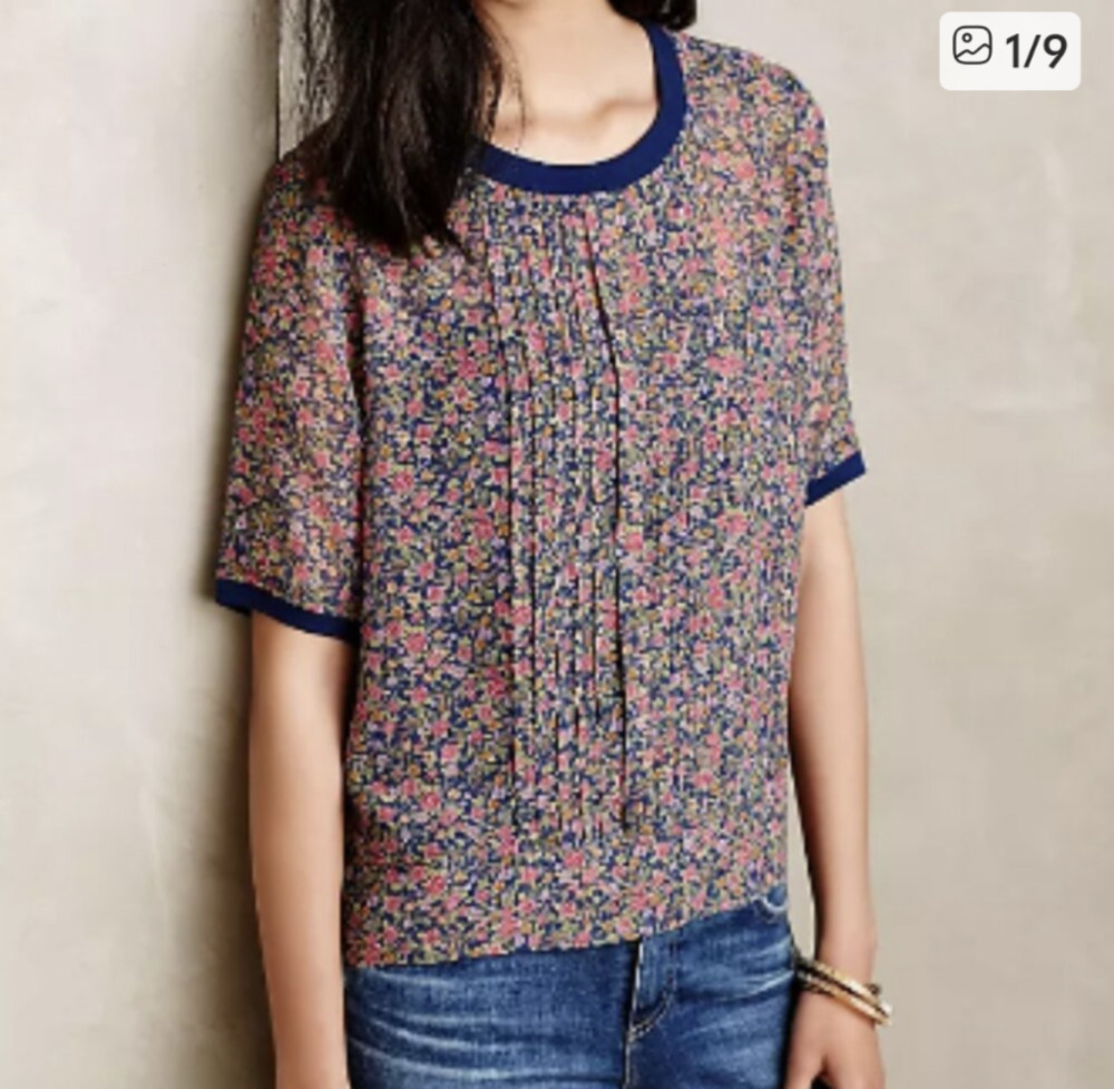 Dainty Vintage Inspired 100% silk pullover Soft Girl Top Small